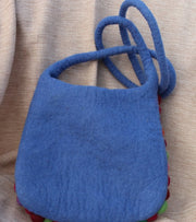 Blue Felt Balls Totes - nepacrafts