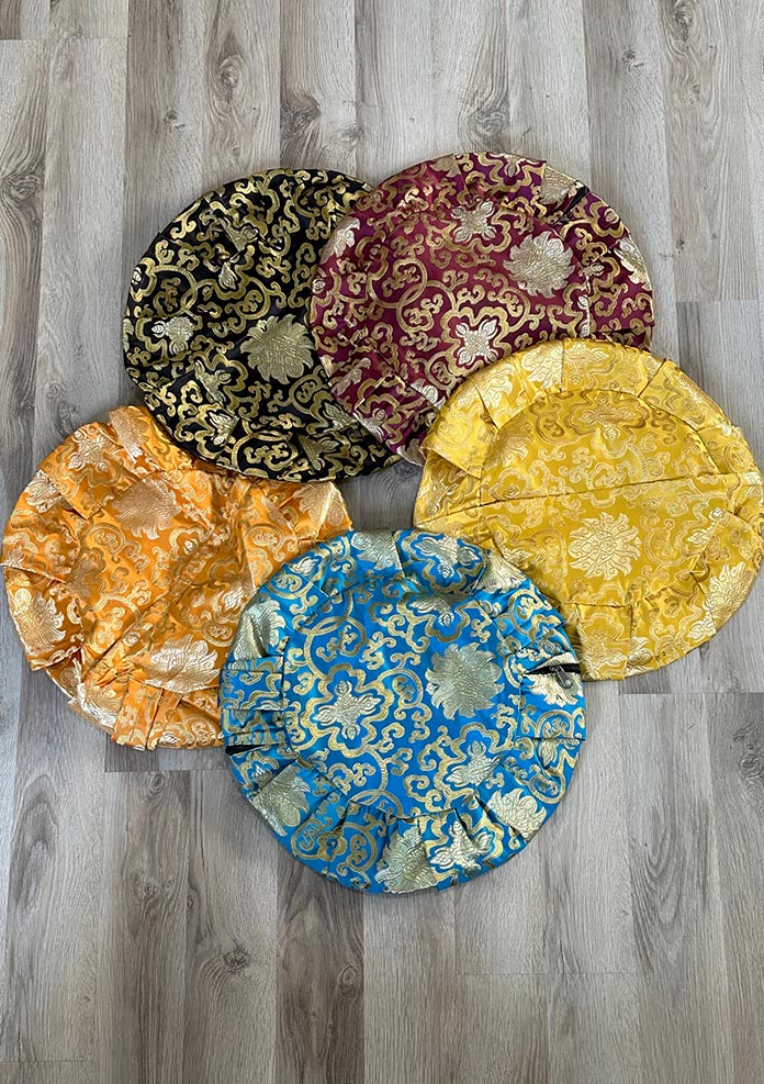 Zen Garden Zafu Seat Cover Orange Brocade