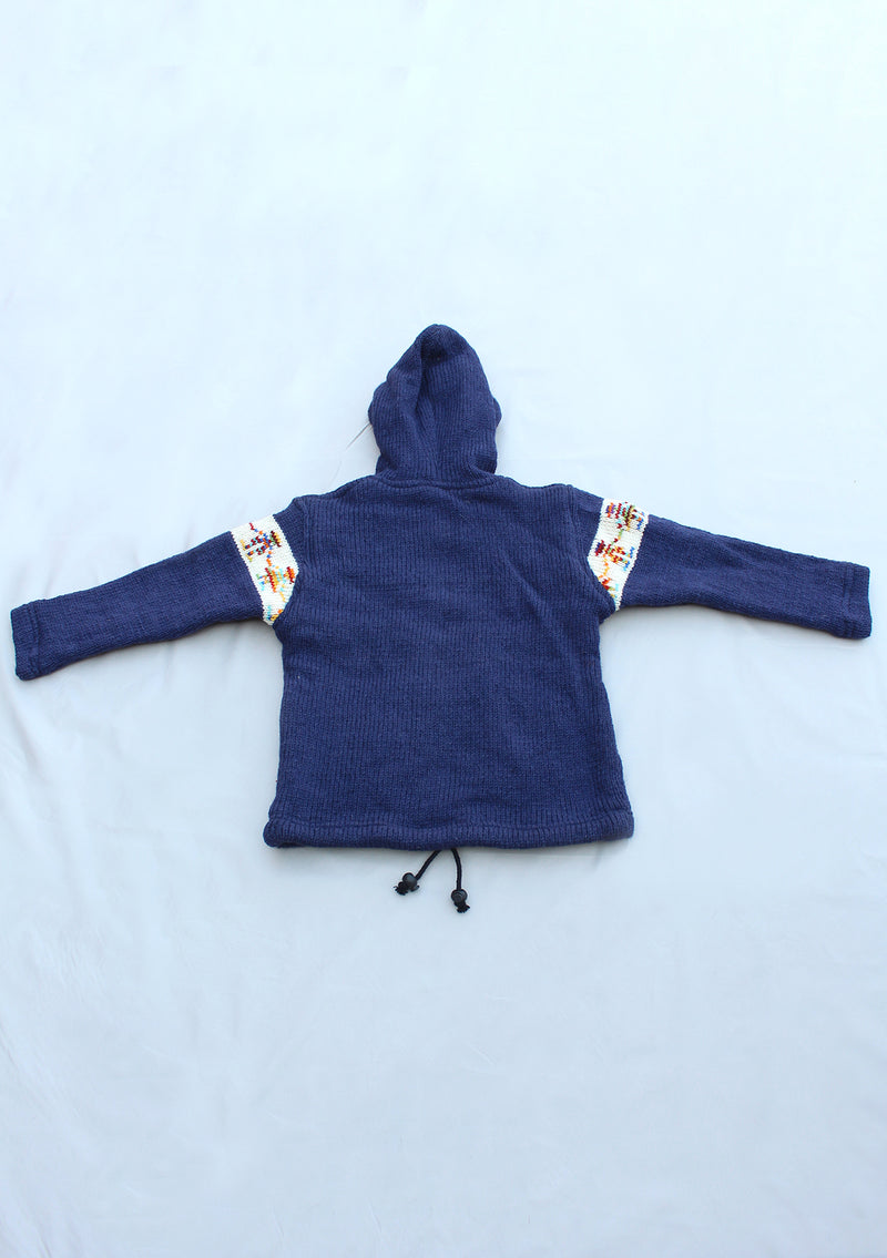 Hand Knitted Pure Woolen Children's Cardigan Sweater - nepacrafts