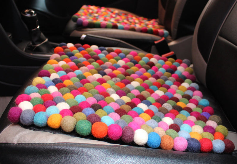 Colorful Rainbow Felt Balls Mat - nepacrafts