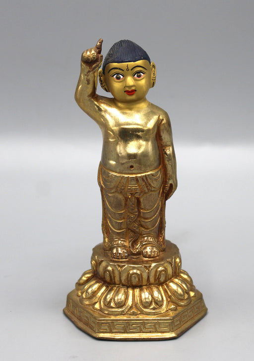 Fully Gold Plated Standing Buddha Statue - nepacrafts