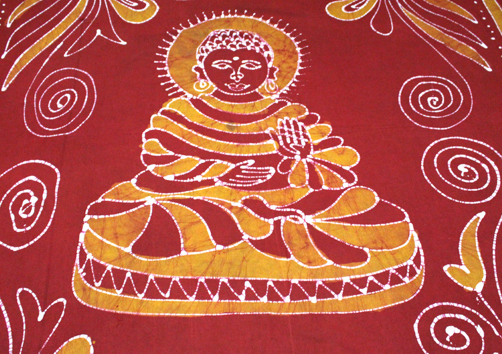Buddha Printed Cotton Fabric Wall Hanging Tapestry - nepacrafts