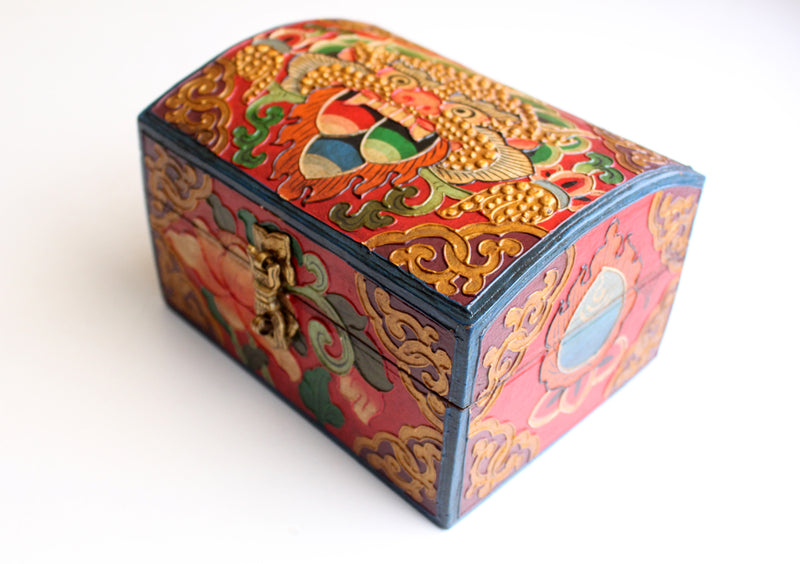 Hand Painted Traditional Tibetan Wooden Box - nepacrafts