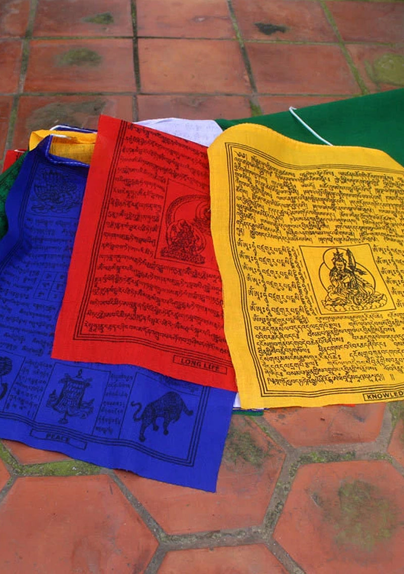 25 Large Cotton Tibetan Prayer Flags