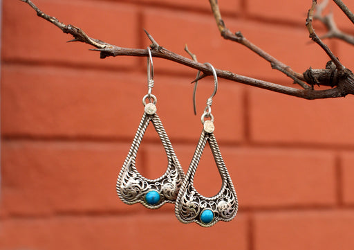 Tear Drop Shaped Sterling Silver Dangle Earrings - nepacrafts