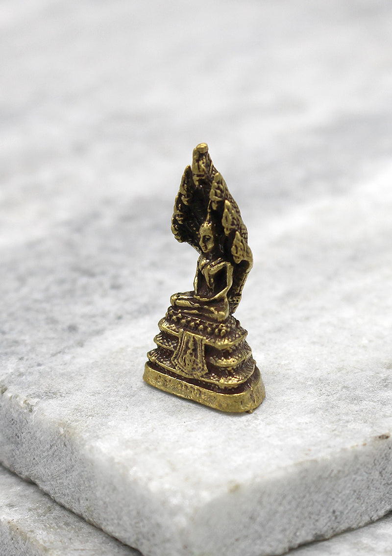 Brass Serpent Buddha Mini Statue