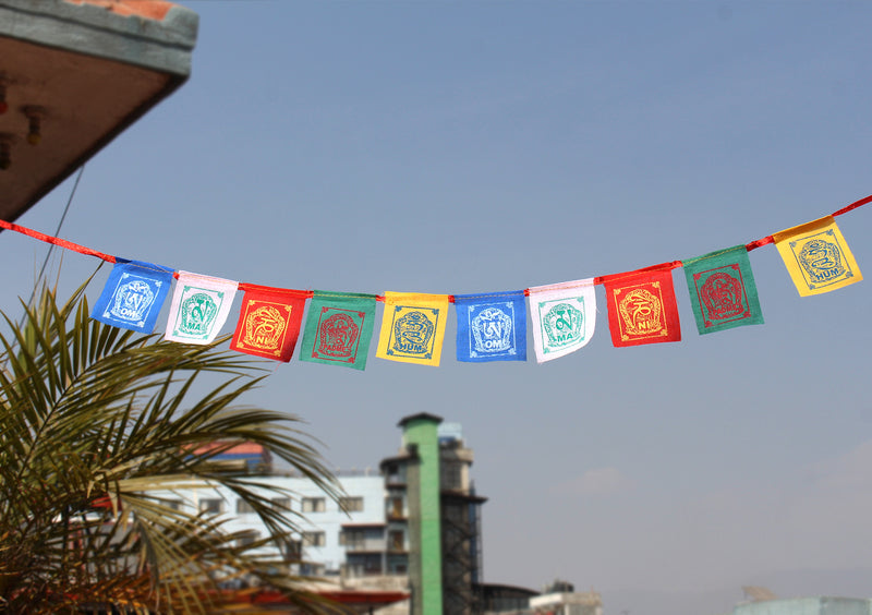 Om Mani Kalachakra Baby Cotton Prayer Flags