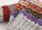 Multicolor Gray Red Pure Wool Legwarmers - nepacrafts