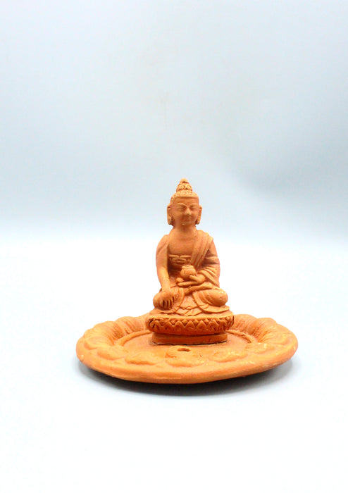 Handmade Terracotta Buddha Statue Incense Burner