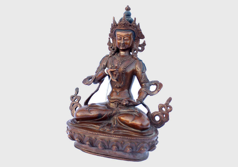 Copper Oxidized Vajrasattva Statue 8 Inch High - nepacrafts