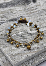Colorful Stone Chip Women's Brass Bell Anklet - nepacrafts