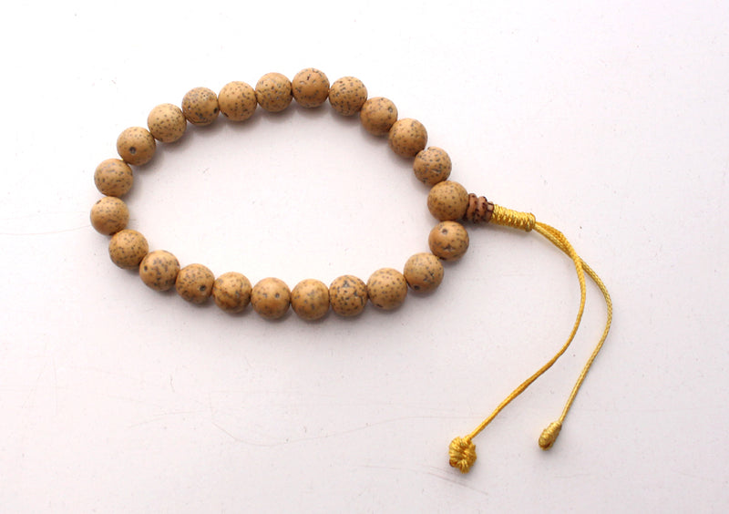 Adjustable Off White Lotus Seeds Wrist Mala
