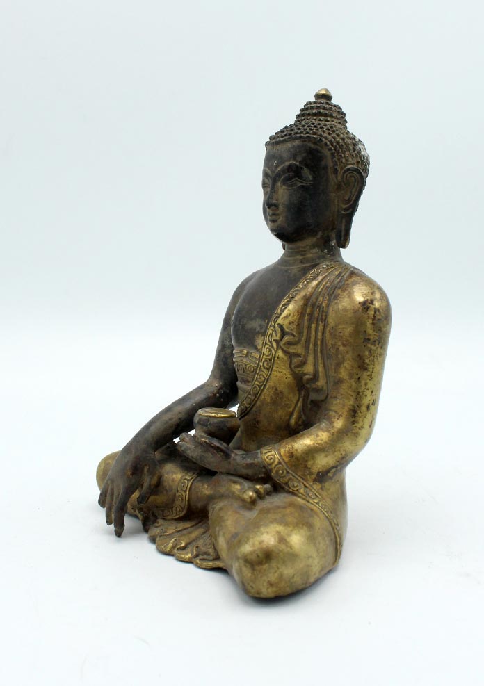Old Antique Copper Shakyamuni Buddha Statue 6 Inch