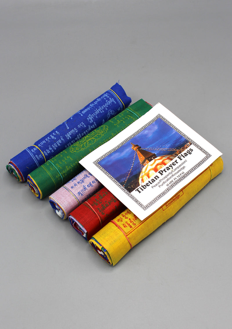High Quality Cotton Tibetan Prayer Flags, Peace & Compassion  Set