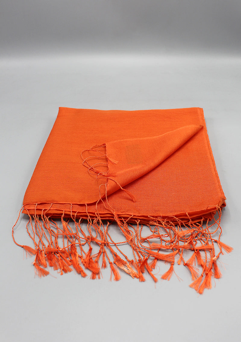 Brunt Orange Water Pashmina Shawl