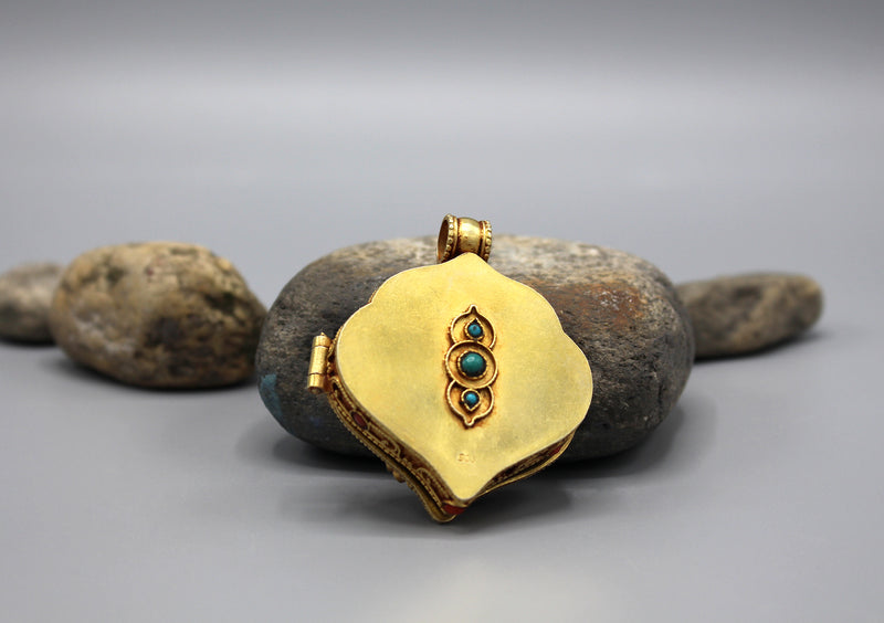 Zambala Gold Plated Sterling Silver Ghau Pendant - nepacrafts