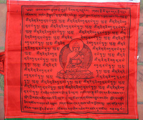 Polyester Mixed Silk Vertical Windhorse Prayer Flags