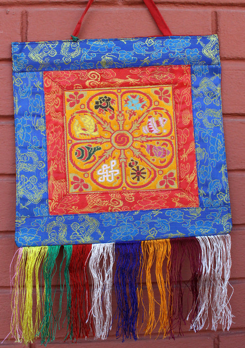 Brocade Framed Mandala Wall Hanging Banner - nepacrafts