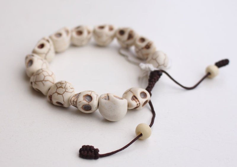 Unique Skull Head Adjustable Bone Bracelet - nepacrafts