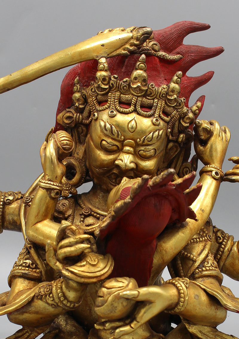 Gold Plated Kubera Buddha Shakti Statue