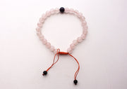 Adjustable Rose Quartz Men's Wrist Mala With Amethyst - nepacrafts
