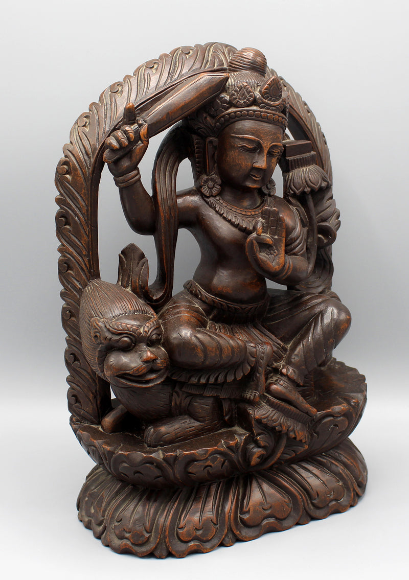 Manjushree Wooden Carving Wall Hanging Frame - nepacrafts