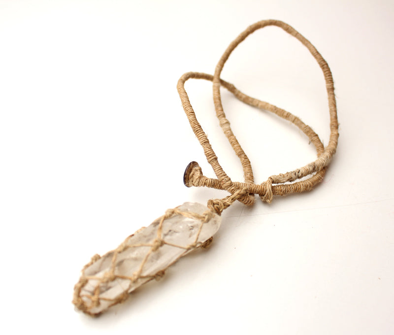 Clear Crystal Pointed Stone Pendant Necklace - nepacrafts