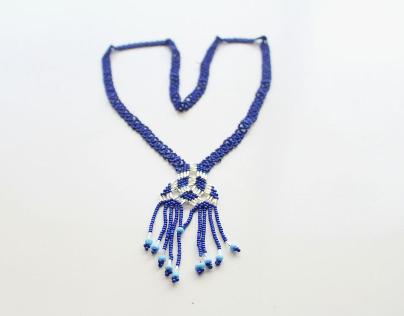 Blue Glass Beads Women's Necklace - nepacrafts