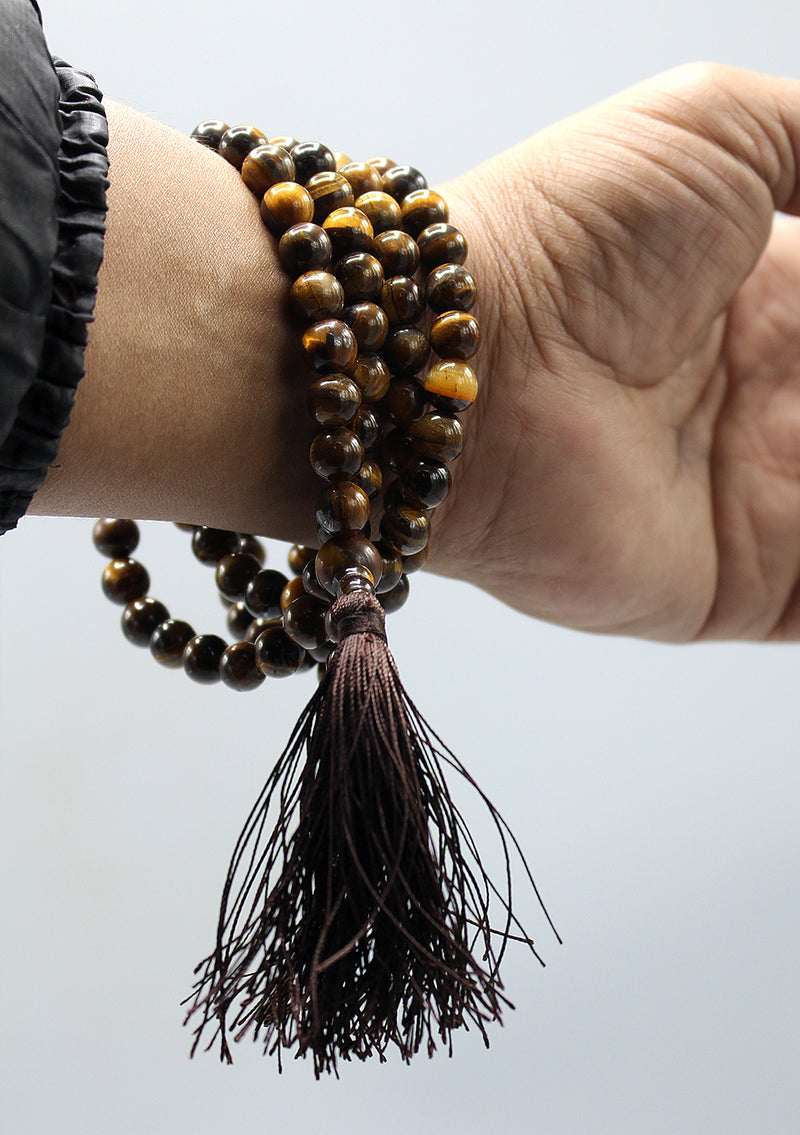 Tigers Eye Prayer Mala 8 mm