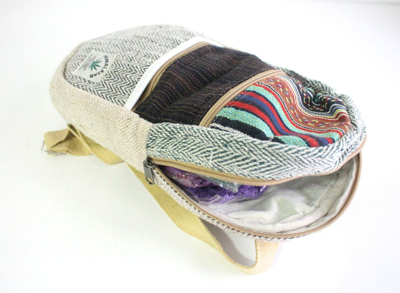 Cotton Blended Medium Hemp BackPack - nepacrafts