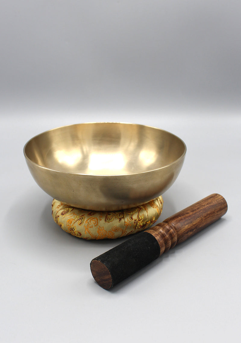 Flat Healing Therapy Bowls with Mallet and Pillow-Plays E Note-Solar Plexus Chakra