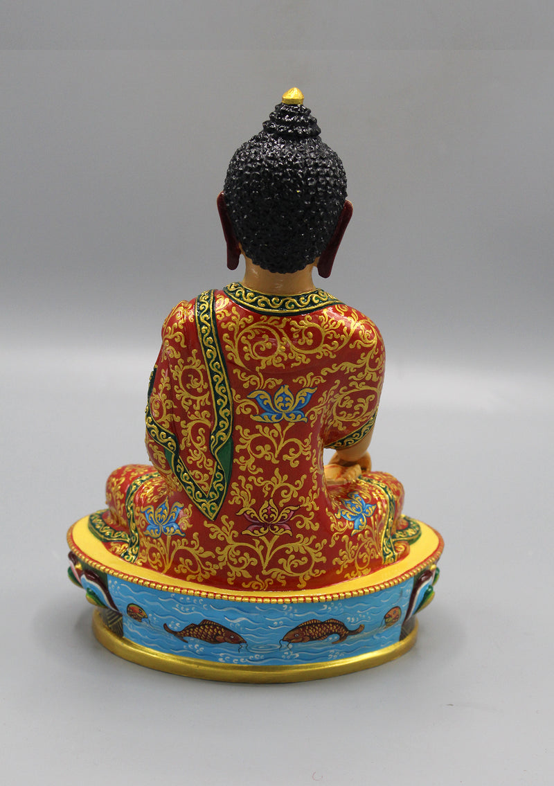 Hand Painted Gold Plated Shakyamuni Buddha Statue