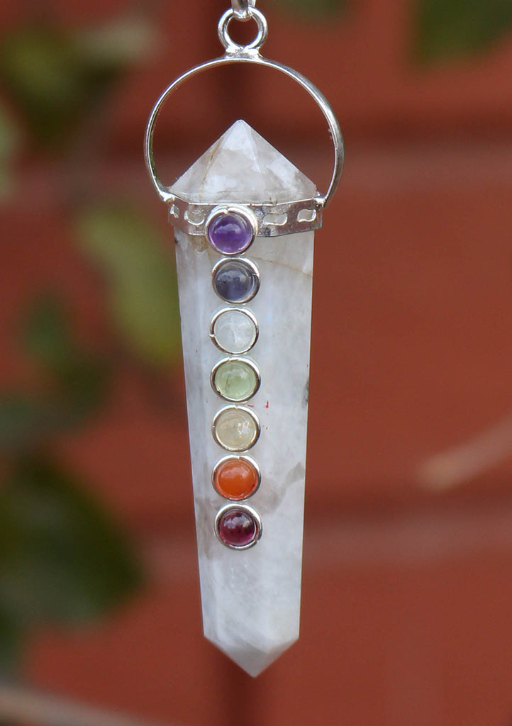 Six Facet Seven Chakra Healing Pendant - nepacrafts