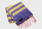Yellow Stripped 100% Reversible Water Pashmina Shawl - nepacrafts