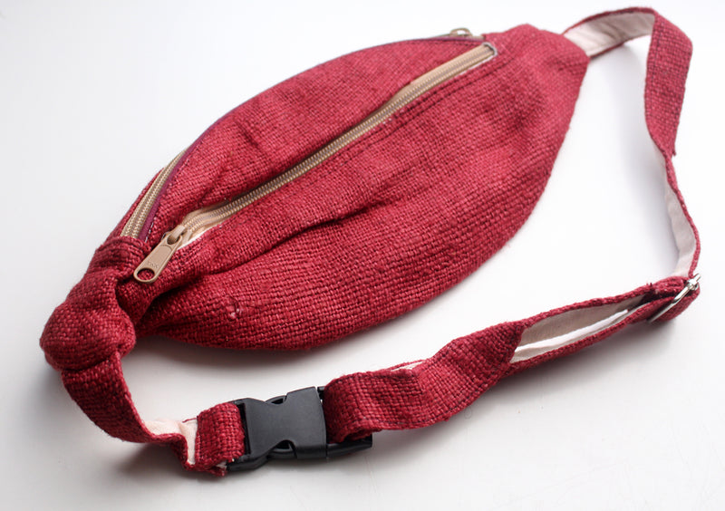 Maroon Hemp Fanny Pack - nepacrafts