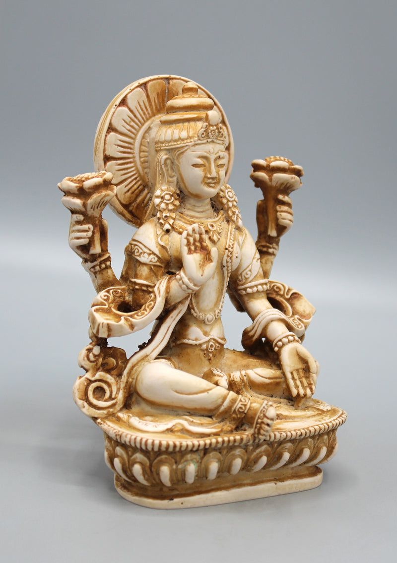Hindu Goddess Laxmi Resin Statue - nepacrafts