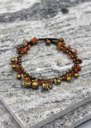 Colorful Stone Beaded Brass Bell Anklet - nepacrafts