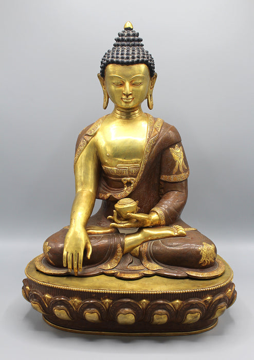 8 Auspicious Symbol Carving Shakyamuni Buddha Statue