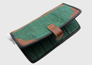 Green Hemp Clutch Purse with Leather Edging, Women Hand Purse - nepacrafts