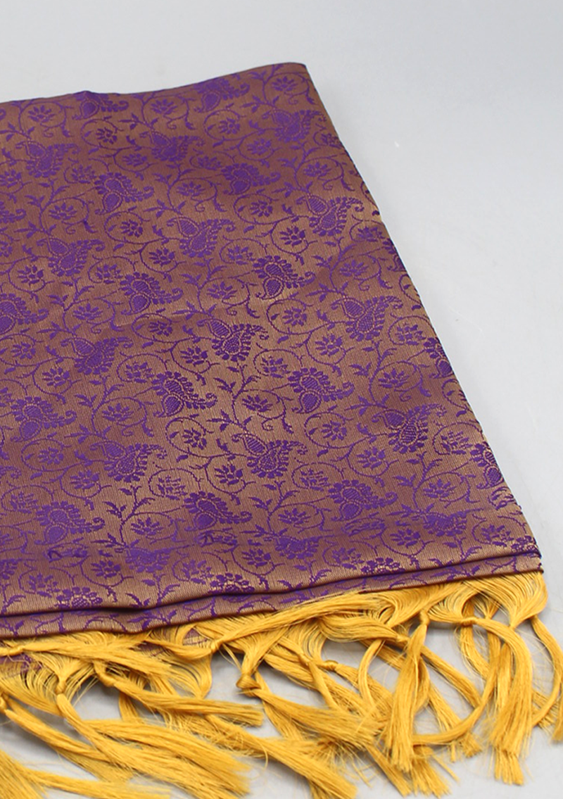 Silk Mixed Polyester Miniature Floral Design Shawl