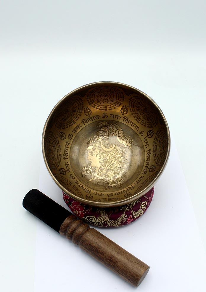 Fine Arts Shiva Mantra Mandala Etched Singing Bowl-6 inch