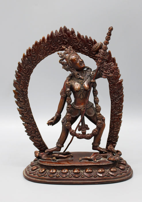 Copper Oxidized Wrathful Vajrajogini Statue