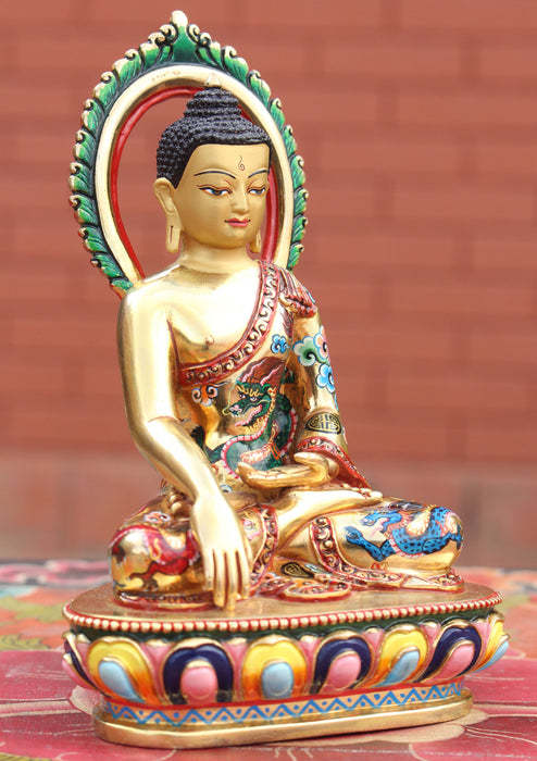 Hand Painted Shakyamuni Buddha Statue with Frame - nepacrafts