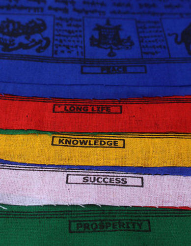 25 Large Cotton Tibetan Prayer Flags