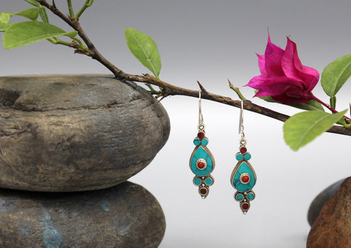 Flower Drop Sterling Silver Earrings - nepacrafts