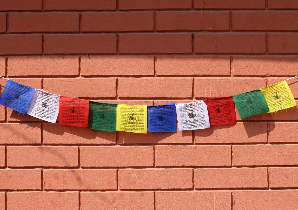 Cotton Windhorse Prayer Flags, Tibet Flags, Single Roll