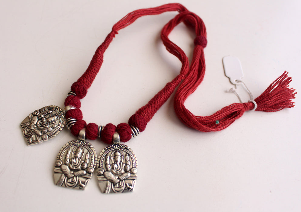 Expressively Carved White Metal Ganesh Pendant - nepacrafts