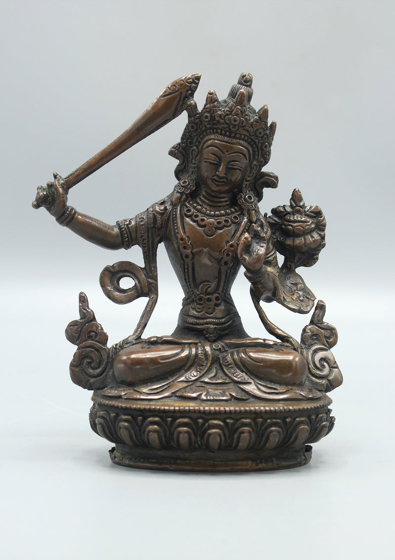 Copper Manjushree Bodhisattava Statue 6"