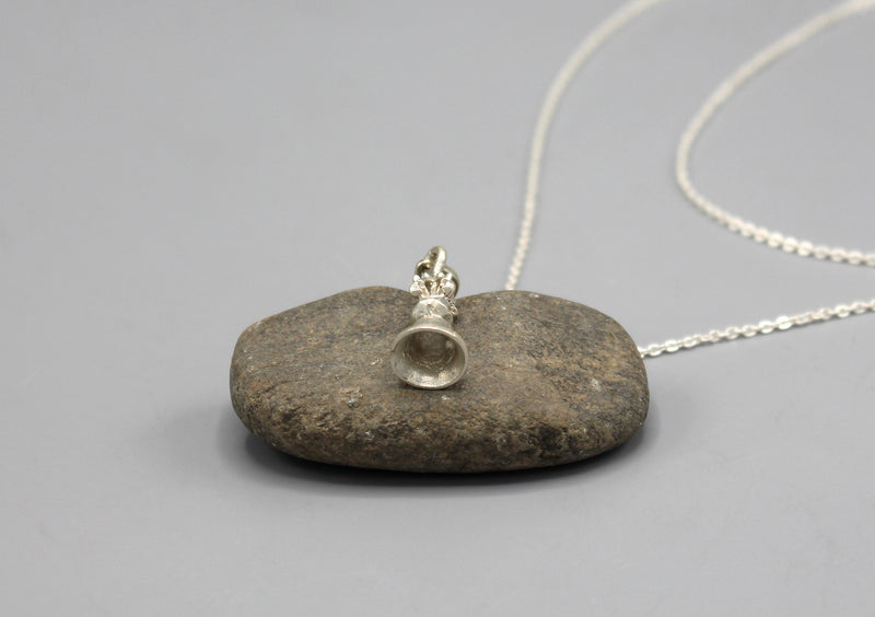 Mini Temple Wind Bell Sterling Silver Pendant - nepacrafts