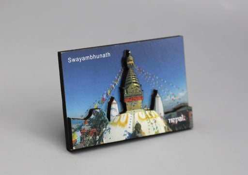Swayambhunath Carved Wooden Fridge Magnet - nepacrafts